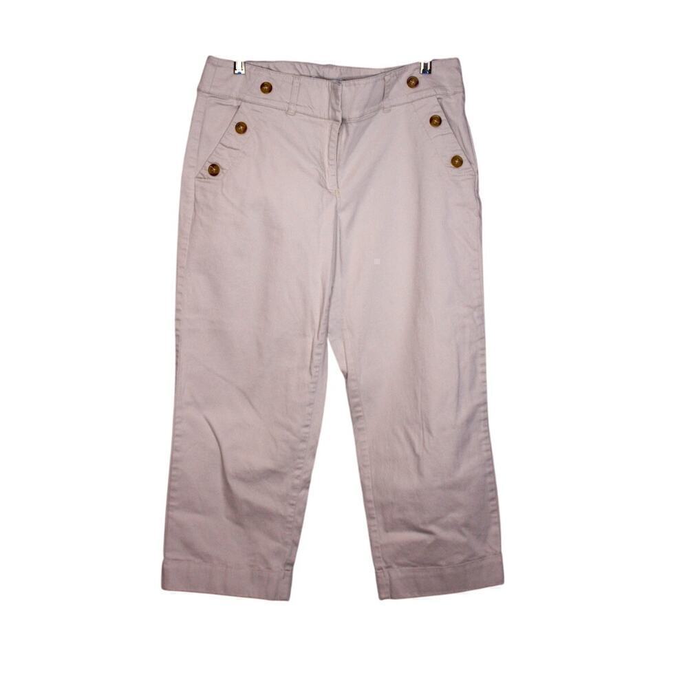 White House Black Market Capri Pants Sailor Front Nautical Classic 10